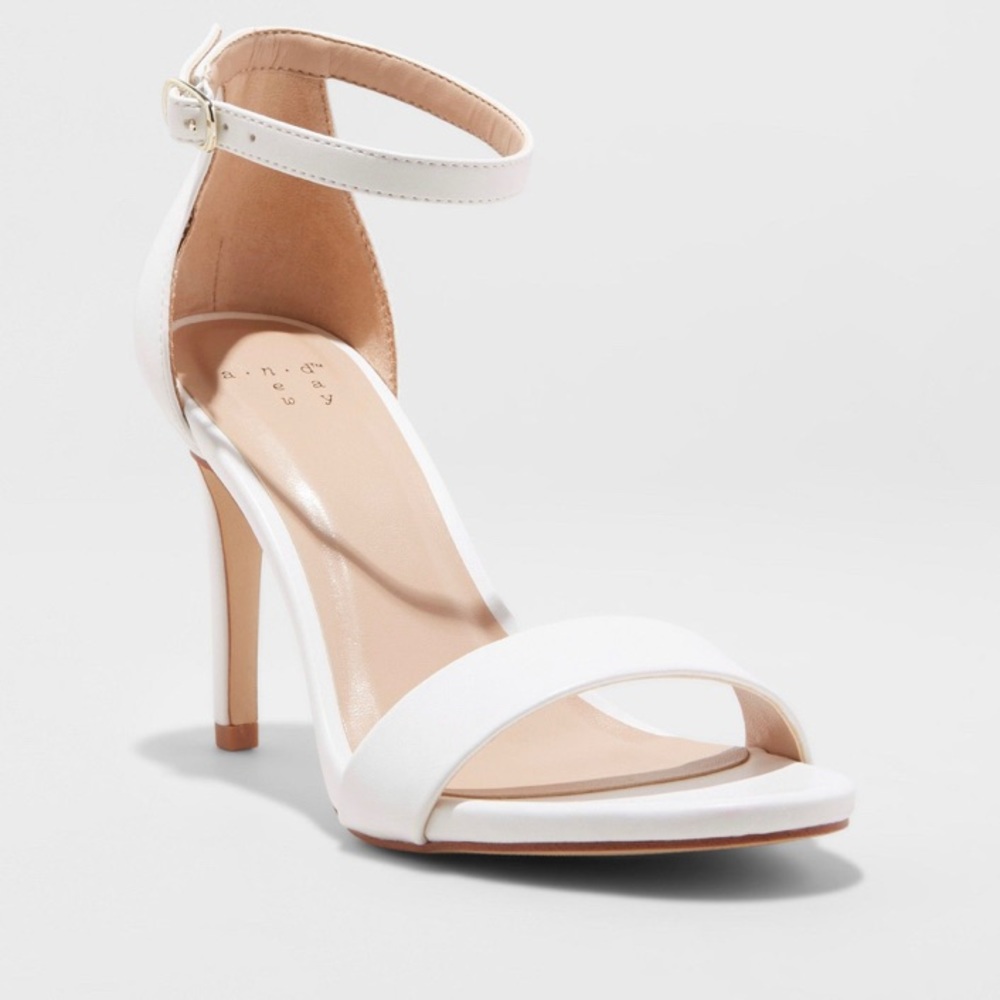 White Stiletto Ankle Pump Heels A New Day